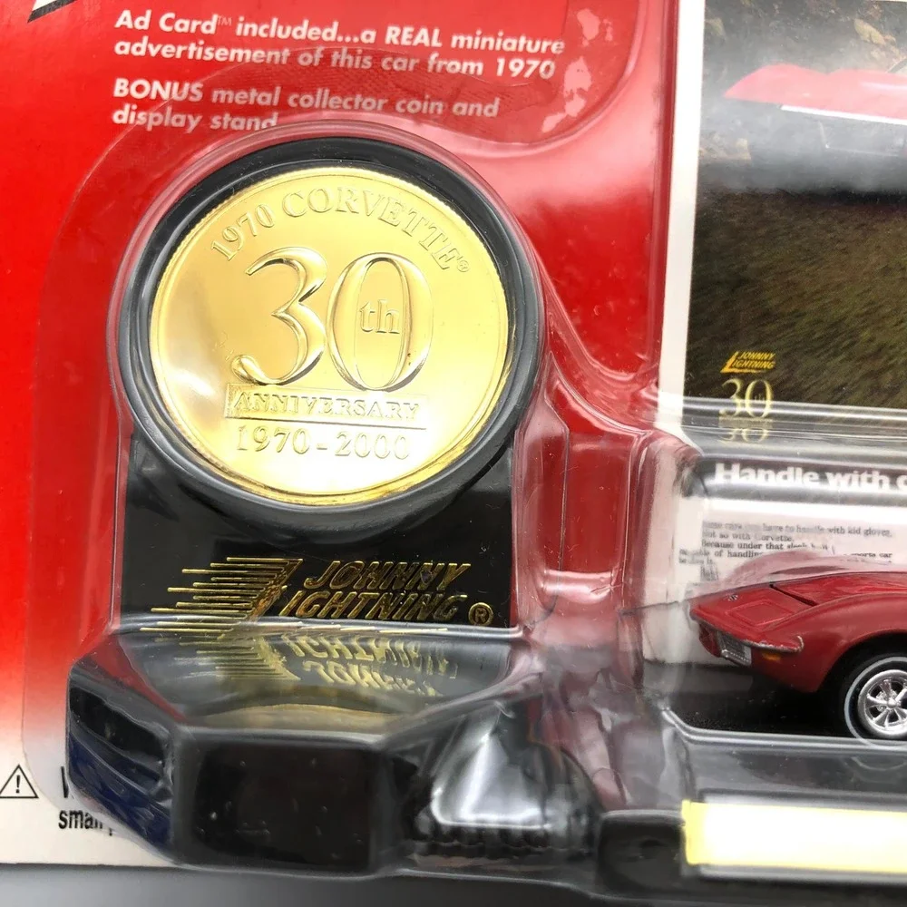 Johnny Lightning 30th Anniversary 1970 Corvette Stingray Diecast 1/64 Red Coin